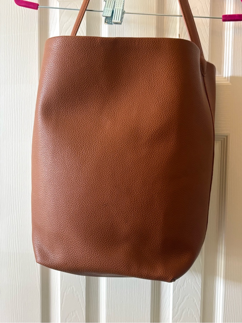 The Row Caramel Leather Tote with Subtle Strap - Picture 4 of 5